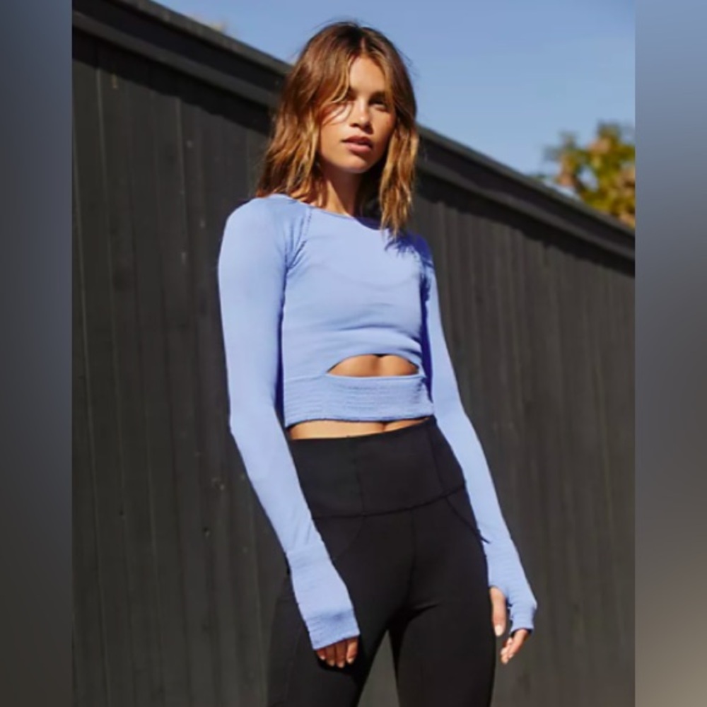 FP Movement by Free People Blue Crop Top